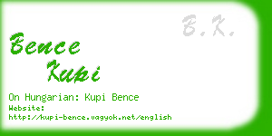 bence kupi business card